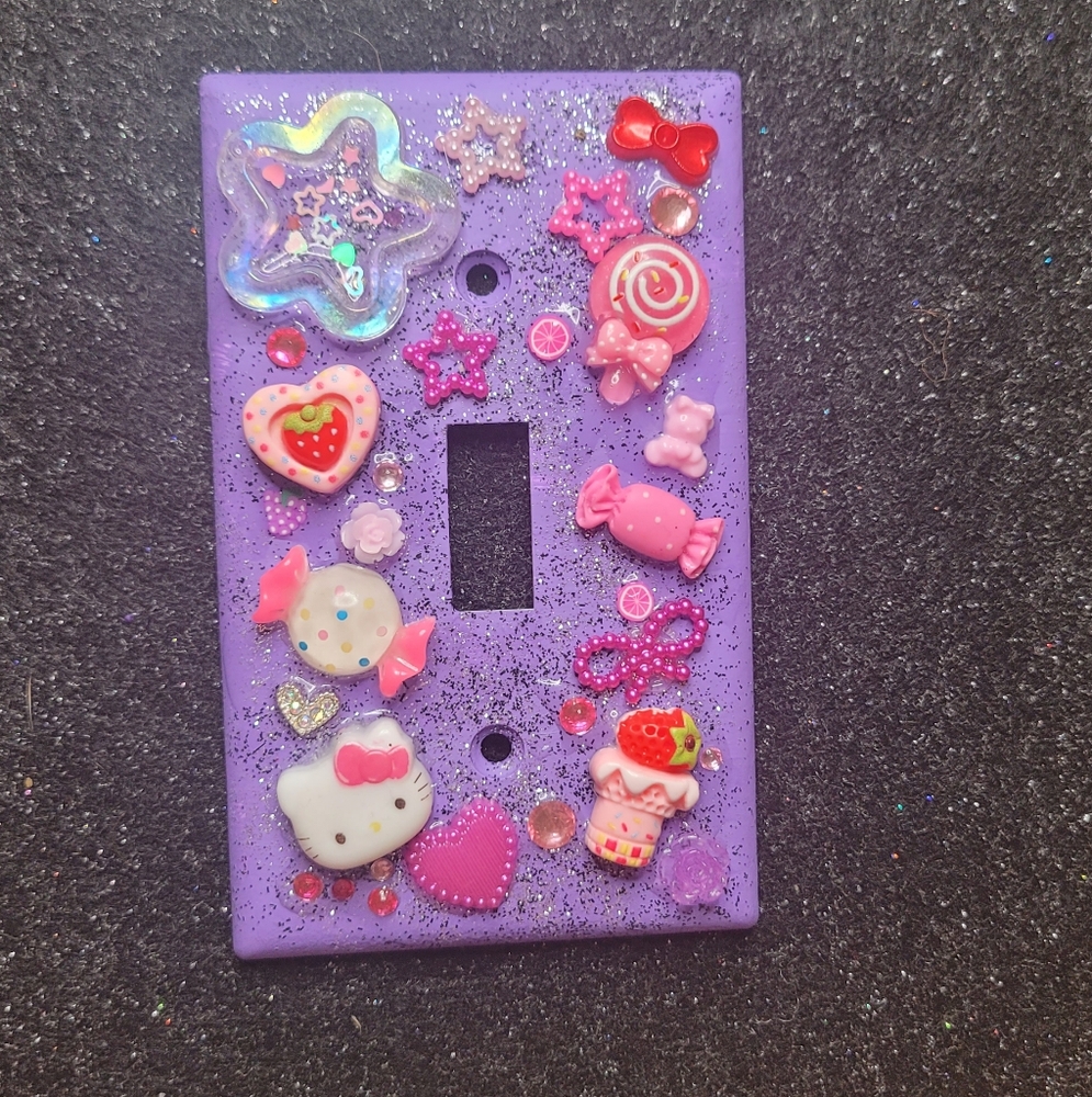 Hello Kitty Charmed Purple Light Switch Cover Plate